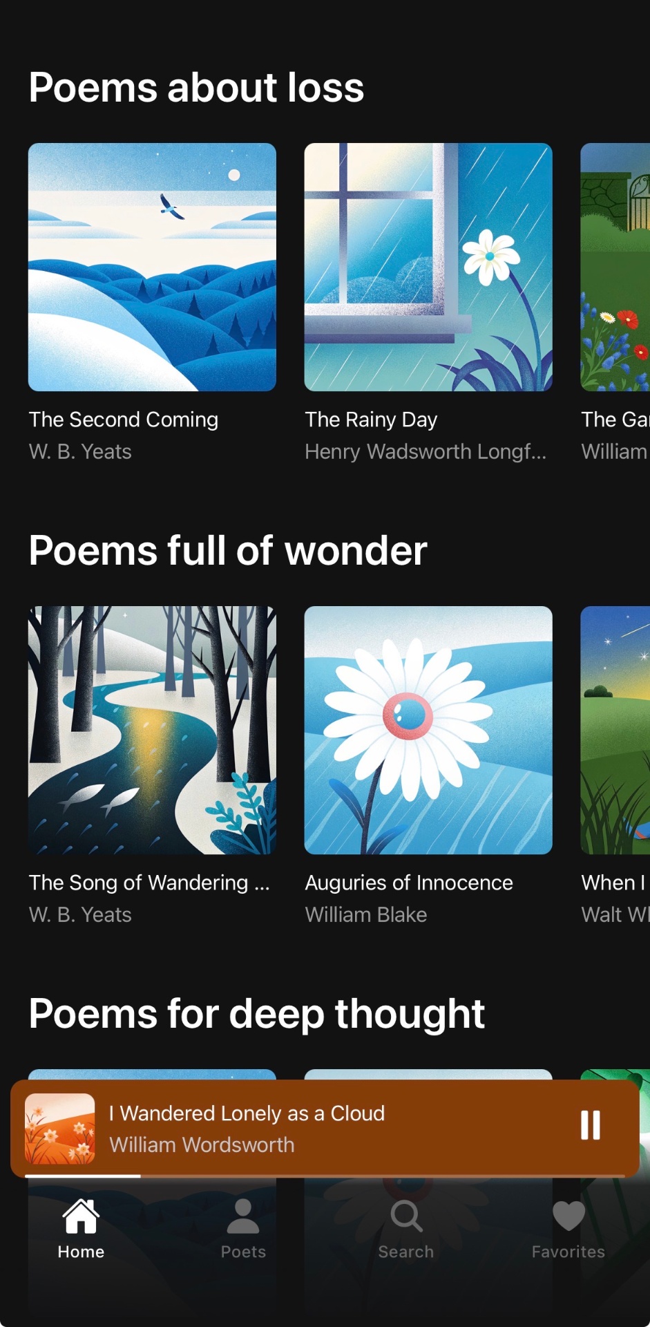 Poemly library — Poems about loss, full of wonder, for deep thought